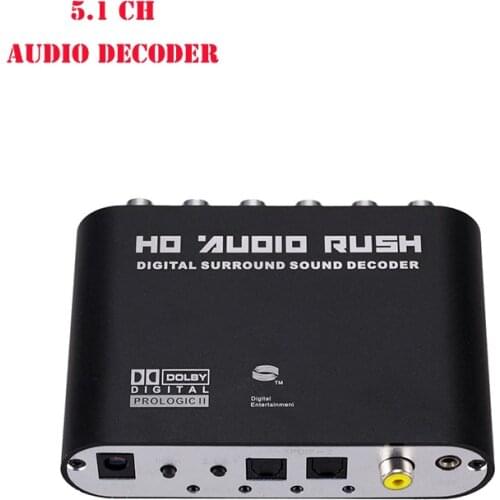Digital to Analog 5.1 channel Stereo AC3 Audio Converter Optical SPDIF Coaxial AUX to 6 RCA Sound Decoder Amplifier