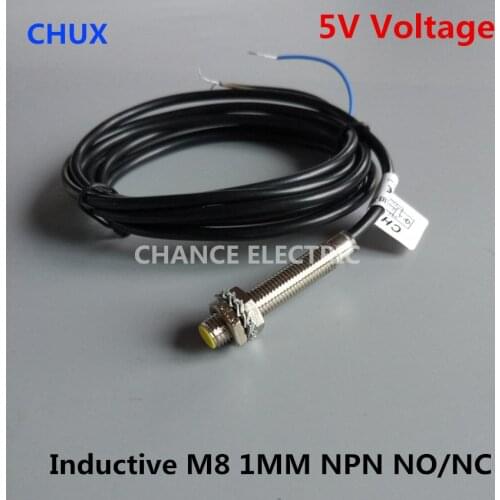 Cylinder Inductive Proximity Sensor Switch 5V Type Inductance M8 1MM Detect Distance Flush NO/NC 3 Wires Motion Sensor NPN