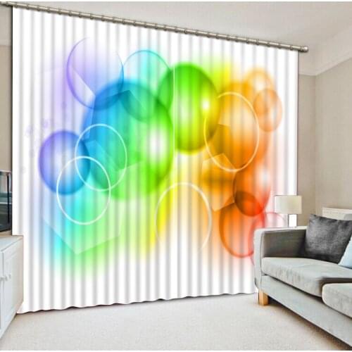 Colorful curtains photo Blackout Window Drapes Luxury 3D Curtains For Living room Bed room Office Hotel Home