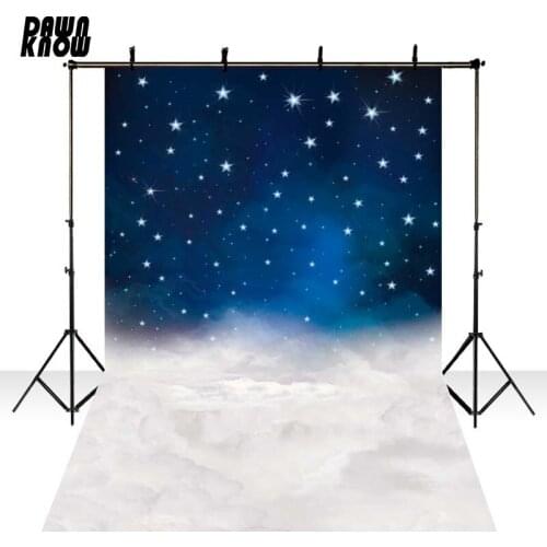 DAWNKNOW Night Sky Vinyl Photography Background For Newborn New Material Polyester Backdrop For Children Photo Studio F2743