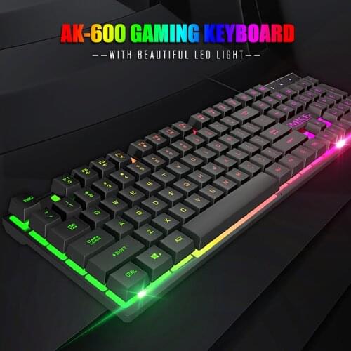 AK-600 Gaming Keyboard 104 key Wired RGB backlit ergonomic silent Anti-ghosting For Laptop Gamer Gaming Keyboard Game Keyboard