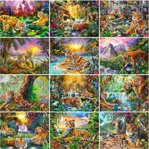 Evershine Diamond Painting Animal Cross Stitch Rhinestone Kit New Arrival Diamond Embroidery Tiger 5D DIY Hobby Handmade Gifts