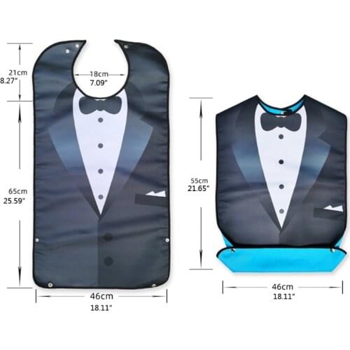 Large Adult Elders Dining Mealtime Bib Cloth Clothing Protector Disability Aid Apron Waterproof Washable Reusable