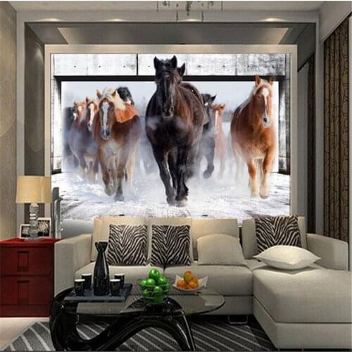 Horse Run Custom photo wallpaper art wallpaper retro sofa backdrop 3d wallpaper 3d mural wall paper home decoration
