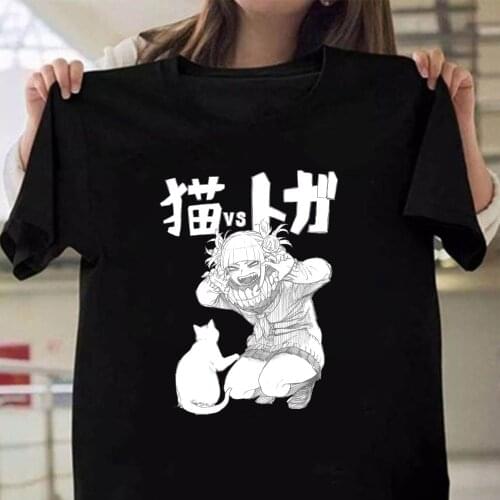 2020 anime My Hero Academia Graphic Tees Men Kawaii Tops T-shirt Anime Himiko Toga T Shirt Harajuku Unisex Tshirt Male 90s