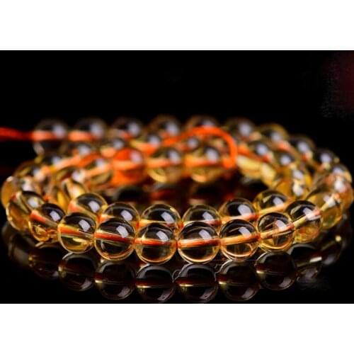 AAA+ Grade Natural Citrines Round Loose Spacer Accessorries Beads For Jewelry Making Strand 15 inch DIY Bracelet For Women Gifts