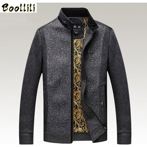 Boollili Mens Jackets Hot Sale Autumn Casual Men Jacket Brand Clothing Patchwork Jacket Stand Collar Plus Size 3XL