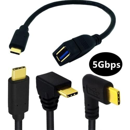 ERE USB C to USB Adapter, 90 Degree USB-C to USB 3.0 OTG Cable, Compatible with MacBook Pro, iPad Pro, Galaxy S20, S10, Note 10