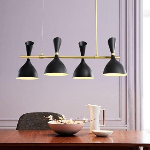 Modern personality E14 LED adjustable chandelier metal lampshade living room dining hotel cafe mall store lighting