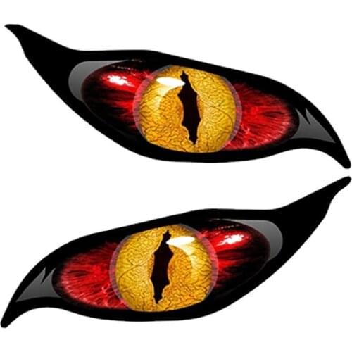 Car Styling Yellow Red Evil Eye Zombie Car Sticker Each Eye Rc Plane Waterproof Rearview Mirror Decal Waterproof Accessories