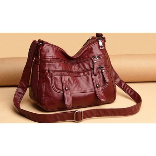 PU Leather Crossbody Bag Simple Solid Color Summer Lady Shoulder Handbags Female Simple Totes for Women 2020 Trend