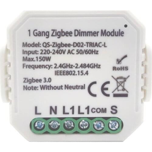 1PC Tuya Smart Wifi Dimmer Switch No Neutral Relay Smart Home Automation Module Remote Control Compatible Alexa Google Home