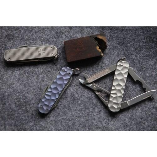 Hand Made Titanium Alloy Scales for 58 mm Victorinox Swiss Army Rambler Knife(Scales Only, Knife Not Included)