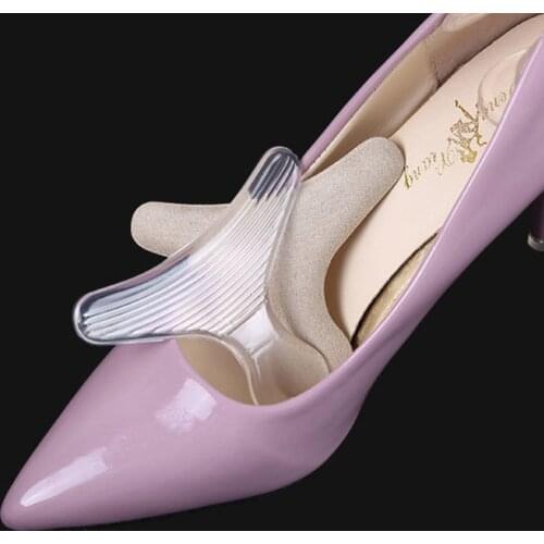 1 Pair T-type Thread Silicone Soft Insert Heel Liner Grips High Heel Comfort Pads Feet Care Accessories