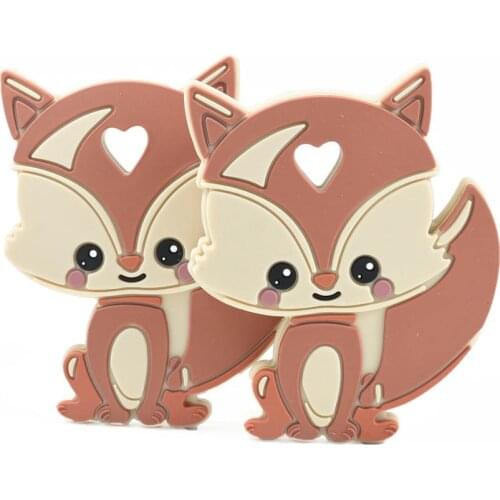 1 PC New Cartoon Silicone Fox Teether Baby Teething Nursing Teether BPA Free For DIY Infant Chewable Silicone Pacifier Accessory