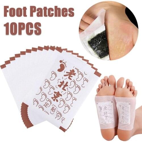 10PCS Slimming Foot Patch Massage Detox Wormwood Bamboo Vinegar Bellflower Foot Patches Remove Toxin Health Care Pads