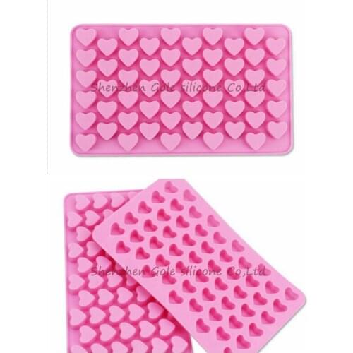 100 PCS Hot Sale Silicone Ice Cube Chocolate Cake Cookie Cupcake Soap Molds Mould Tool 55-Hearts