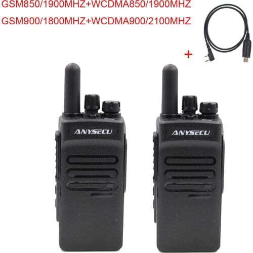 2PCS ANYSECU 3G WCDMA GSM Portable POC network radio 3G-GT200 with GPS work with REAL PTT+ Free Programming Cable
