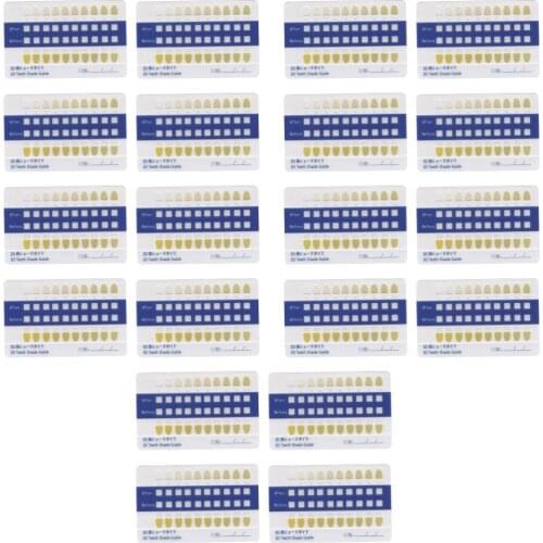 1 Set 20pcs Tooth Color Contrast Color Cards Comparison Teeth Shade Guide