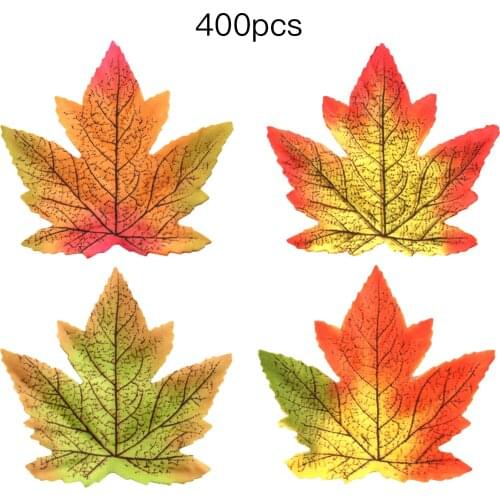 400pcs Artificial Flower Autumn Leaves Simulation Leaf Fall Decorations Silk Wedding Photography Props Halloween