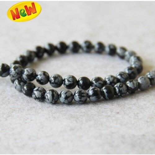 6mm Natural Multicolor Black & White Indian Snow Onyx Stone Beads Round Shape 15inch Ornaments Jewelry Making Design Wholesale