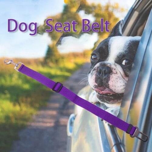 Pet Dog Cat Car Seat Belt For Accessories Goods Animals Adjustable Harness Lead Leash Small Medium Travel Clip French Bulldog