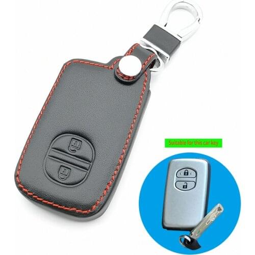 Genuine Leather Car Key Cover For Toyota Camry Highlander Crown Prado Land Cruiser Vitz Prius Smart Key Protector Case