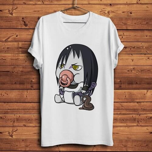 Funny cute baby Orochimaru anime tshirt men summer new white casual t shirt unisex short sleeve streetwear Naruto manga tee