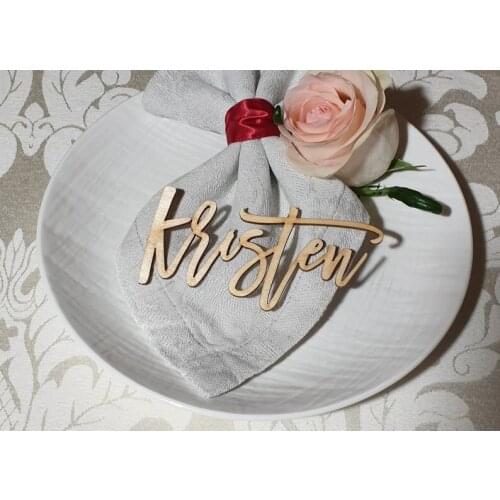 Custom Place Settings Wood Names Bridal Party Place Card Wedding Cards Party Decoration Laser Cut Names Place Cards Wedding Plac