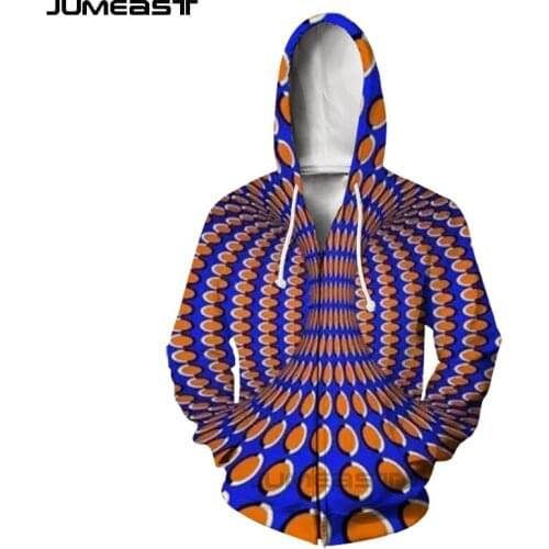 Jumeast Brand Men Women 3D Printed Visual Illusion Long Sleeve Jacket Sport Pullover Fashion Spring Zipper Hoodies