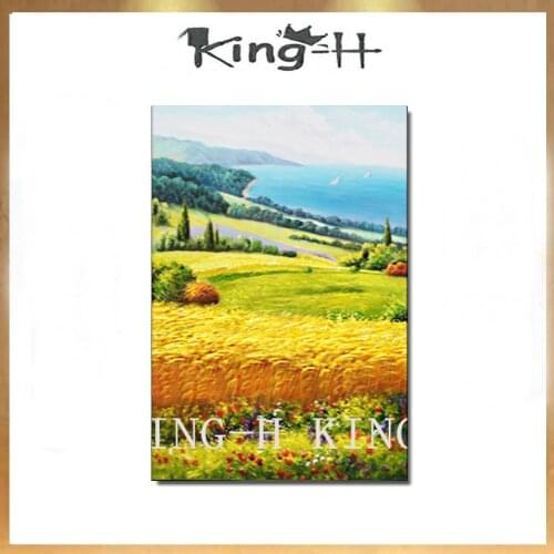 The natural scenery of rural landscape acrylic oil painting, handmade oil paintings of modern household adornment wall art photo