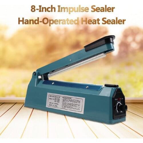 KKmoon 8-Inch Impulse Sealer Hand-Operated Heat Sealer PE/PP Bag Sealer for Home Restaurant Food Packaging Kitchen Tools