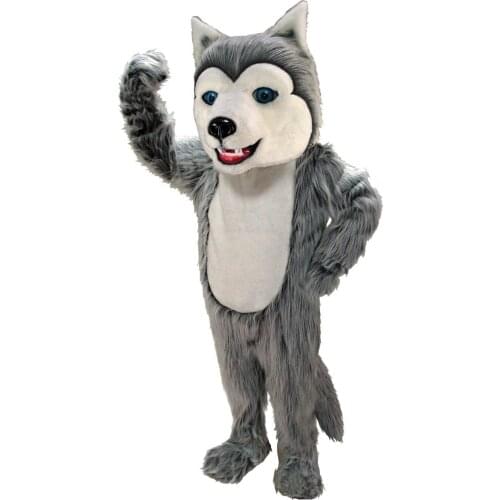 Halloween Adult Cosplay Gray Husky Dog Wolf Mascot Costume Suits Party Game Dress Outfits Foam Mascot Carnival Xmas Easter Adult