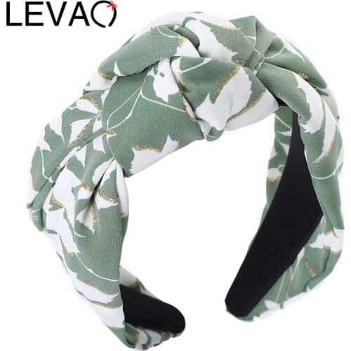LEVAO Broad-sided Knotted Headband Hairband For Women Hair Hoops Head Bands Fabric Landscape Headband Girls Headwear Headdress