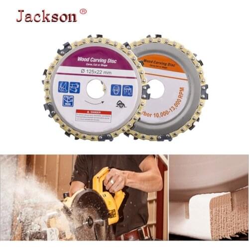 New Wood Carving Disc Woodworking Chain Grinder Chain Saws Disc Chain Plate Tool for 125MM 115MM Angle Grinding 5 Inch 4 inch
