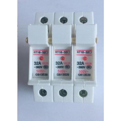 RT18-32 10*38mm Guide install the fuse fuse base with light 380V 500V 3P 32A