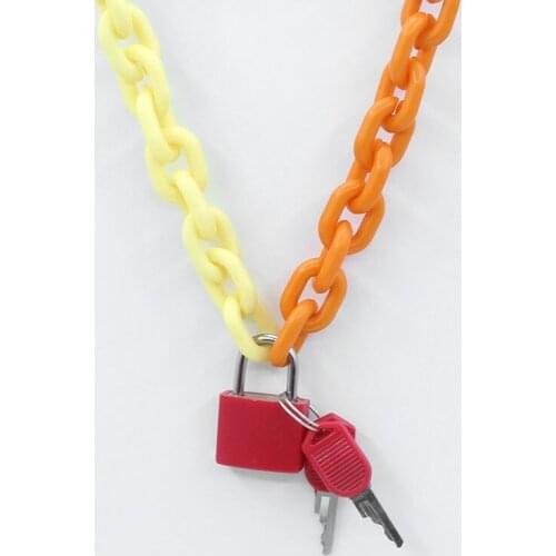 Harajuku Resin Necklace for Women Jewelry Bead Chain Female Symbol Internet Girl Choker Punk Rock Collares Mujer CL58