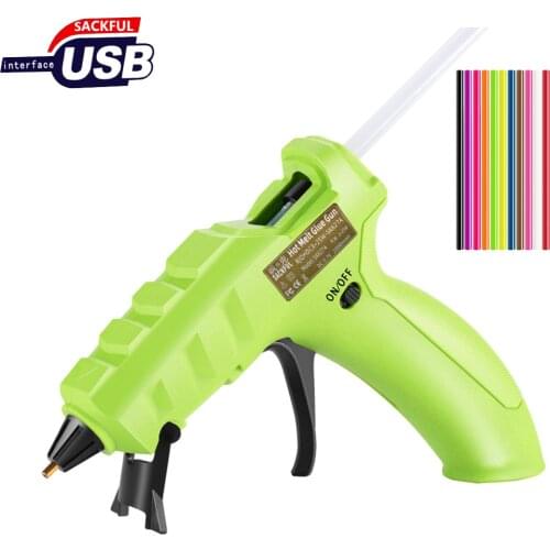 USB Recharge Hot silicon gun wireless Battery Use 7MM colorful hot Glue Sticks thin beak handmade tools