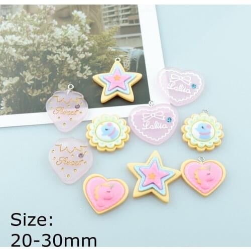 Cute Star Heart Charms Resin Flat Back Cabochon Bracelets Necklace Earrings Making Accessories DIY Jewelry Pendants