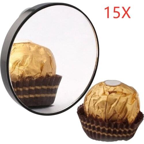 Portable Vanity Mini Pocket Round Makeup Magnifying Mirror With Two Suction Cups Compact Cosmetic Mirror Tool 5X 10X 15X