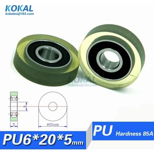 [PU0620-5]Free shipping 10PCS Polyurethane TPU PU 0620 6*20*5mm bearing PU rubber roller