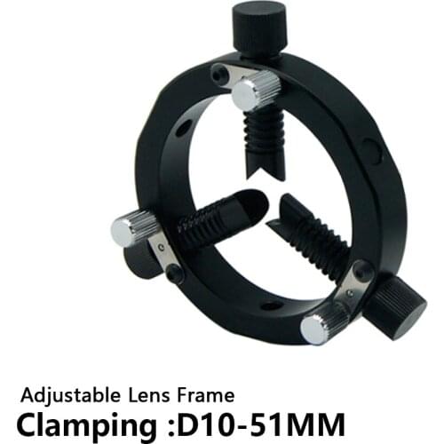 Adjustable lens frame Clamping D10-51mm Self-centerIng Physical optics experiment Mirror support Lens clamp