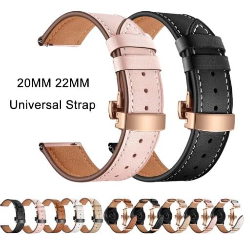 20MM 22MM Men/Women Bands Leather Strap for Samsung Galaxy Watch Active 2 Bracelet for S3/S2 Galaxy Watch 46mm 42mm Watchbands