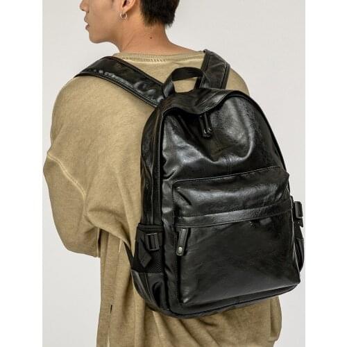 HOT Sell Brand Leather Men Vintage Backpacks Casual Daypacks Teenager Laptop Shoulder School Bag Korean Travel Backpack Mochila