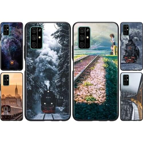 Silicone Cover Train Railway Track For Huawei Honor 30i 10X 30S 9A 9S 9X 30 9C 20 20S V20 10i 10 7C Pro Lite Phone Case