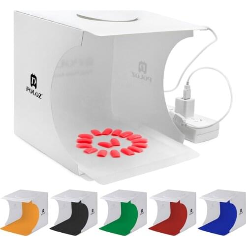 Mini Folding Photography Studio Soft Box Lightbox Softbox Photo Studio Light Box 2 LED Panels + EU/US Plug + USB Extension Cable