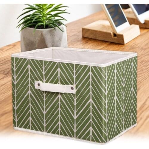 Storage Box Foldable Printed Drawers Closet Organizers Non-woven Square Container Cloth Basket with Lid