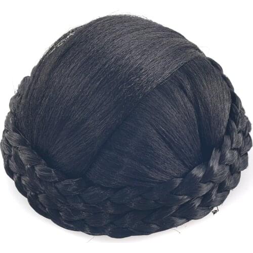 Soowee Brown High Temperature Fiber Synthetic Hairpieces Accessories Braided Chignon Hair Bun Donut Roller Headwear