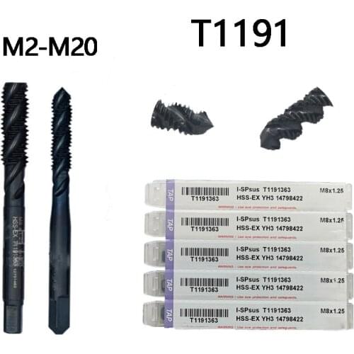 YG Spiral Flute Taps HSS-EX T1191 M2 M2.5 M3 M4 M5 M6 M8 M10 M12 M14 M16 M18 M20 Processing Stainless Steel Etc 100% Original