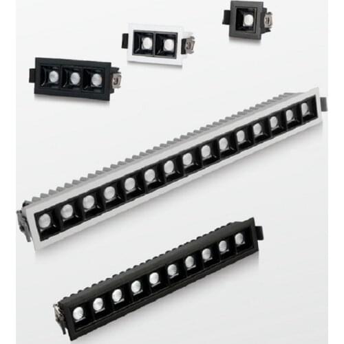 LED line Downlight Recessed Rectangle Grille Ceiling Lamp 2W 4W 6W 10W 20W 30W AC85~265V LED Spot Light For Home Shop Decor